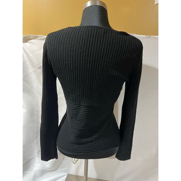 Salvatore Ferragamo Women's Black V-Neck Pullover Sweater Size S - Picture 5 of 6